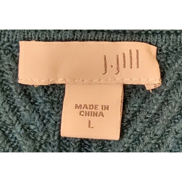 J. Jill teal blue long textured sweater size large - Picture 6 of 7
